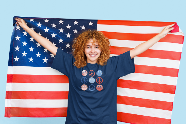 Peace Sign and Smiles - 4th of July