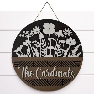Customized Wildflower Wood Hanger
