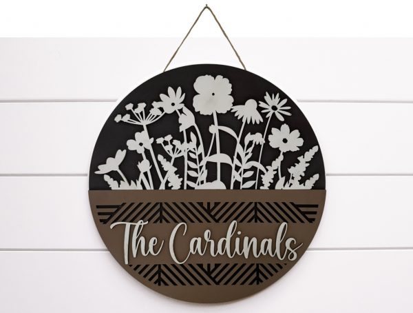 Customized Wildflower Wood Hanger