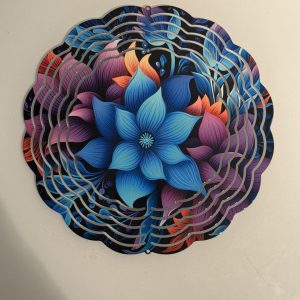 Bright Blue Flower Wind Spinner