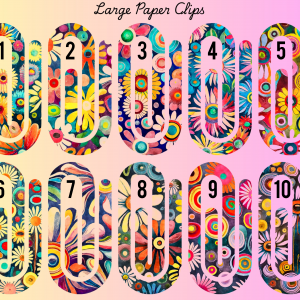Large Watercolor Flower Paper Clips