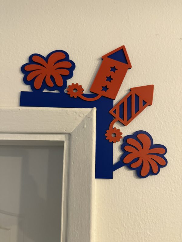 4th of July Rocket and Firework Door Corner