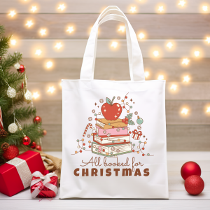 All Booked for Christmas Tote Bag
