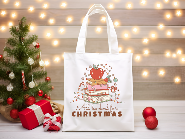 All Booked for Christmas Tote Bag