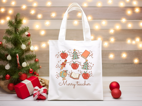 Merry Teacher Tote Bag