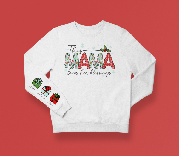 Holiday Mama Heart on Sleeves Design 5