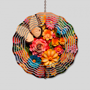 Flowers and Butterfly Wind Spinner