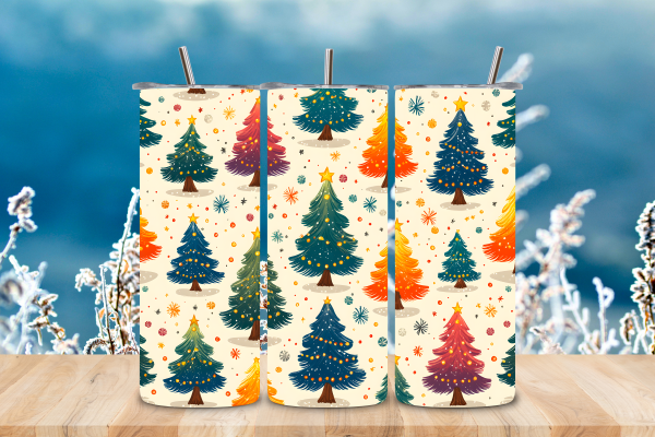 Bright Color Christmas Trees Tumbler