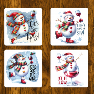 Funny Snowmen Sayings Ceramic Coasters