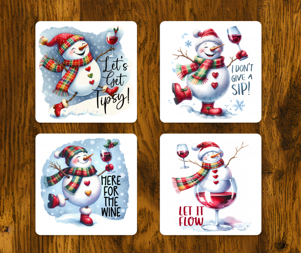 Funny Snowmen Sayings Ceramic Coasters