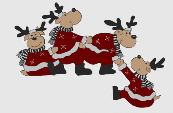 Cartoon Reindeer Door Corner