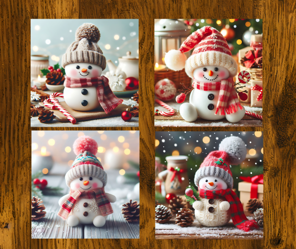 Cute Snowmen Ceramic Coasters