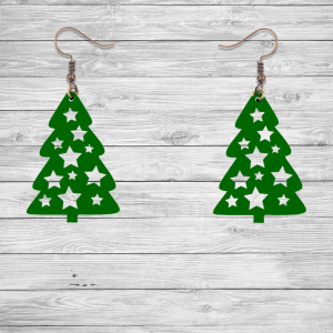 Christmas Tree with Stars Earrings