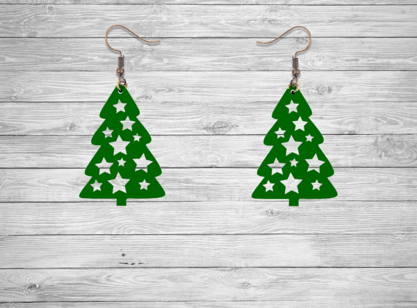 Christmas Tree with Stars Earrings