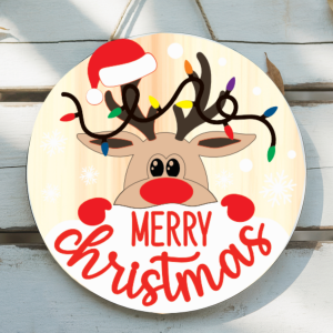 Reindeer Merry Christmas Sign