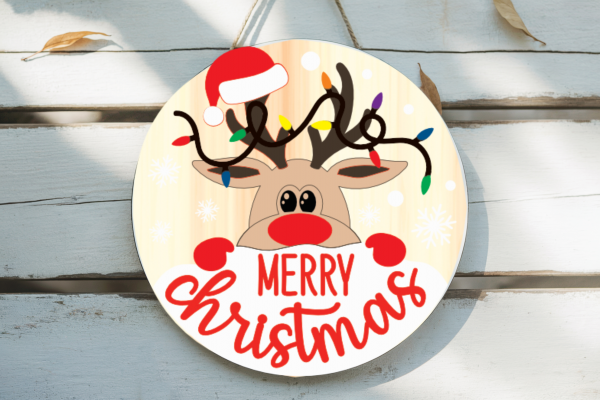 Reindeer Merry Christmas Sign
