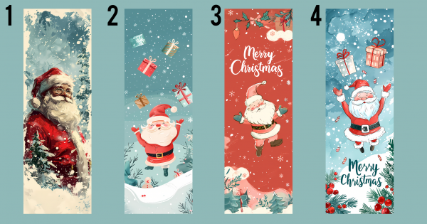 Watercolor Santa Bookmarks