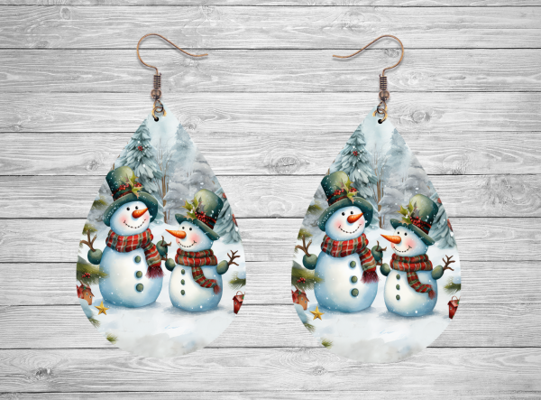 Snowmen Teardrop Earrings