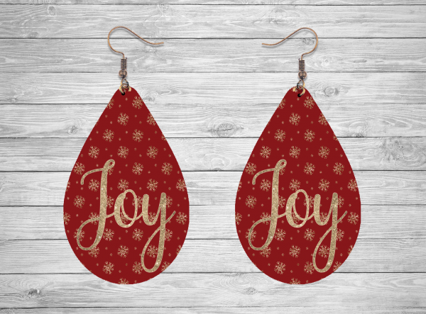 Red and Gold Joy Teardrop Earrings
