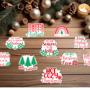 Christmas Saying Laminated Vinyl Stickers - Full Set
