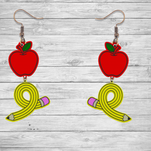 Apple and Twisted Pencil Earrings