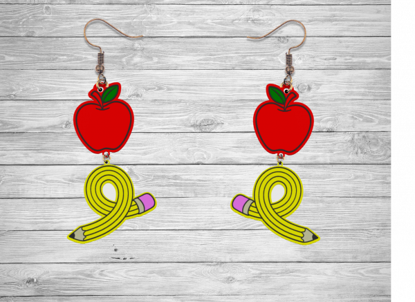 Apple and Twisted Pencil Earrings