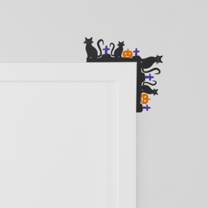 Black Cat and Grave Door Corner