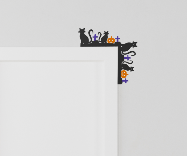 Black Cat and Grave Door Corner