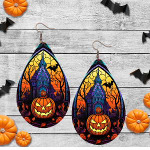 Jack-O-Lantern and Haunted House Earrings