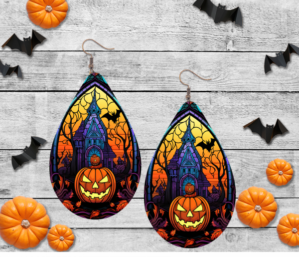 Jack-O-Lantern and Haunted House Earrings