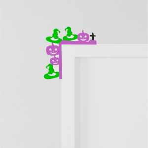 Witch Hat and Jack-O-Lantern Door Corner