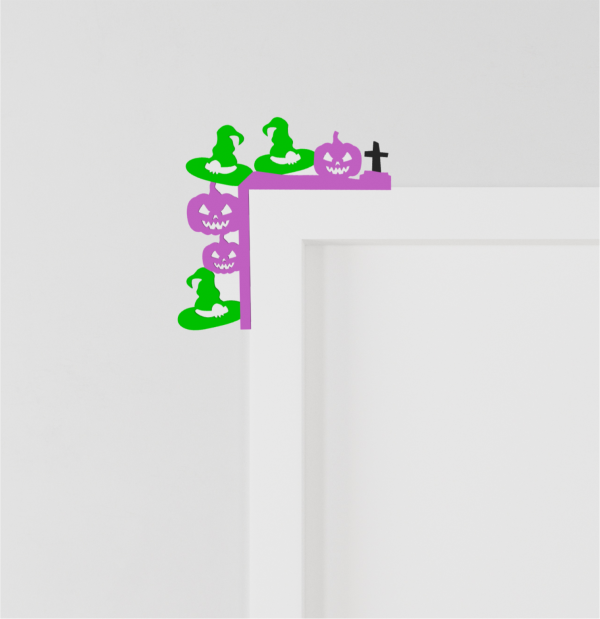 Witch Hat and Jack-O-Lantern Door Corner