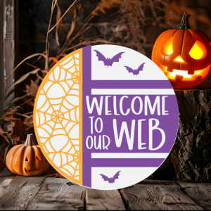 Welcome to Our Web Wood Door Sign