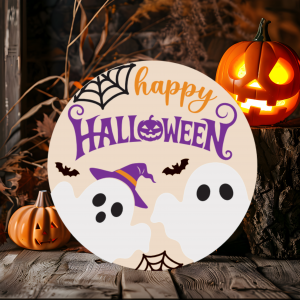 Happy Halloween Wood Door Sign
