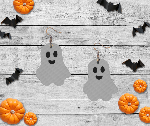 3d Printed Cute Ghost Earrings