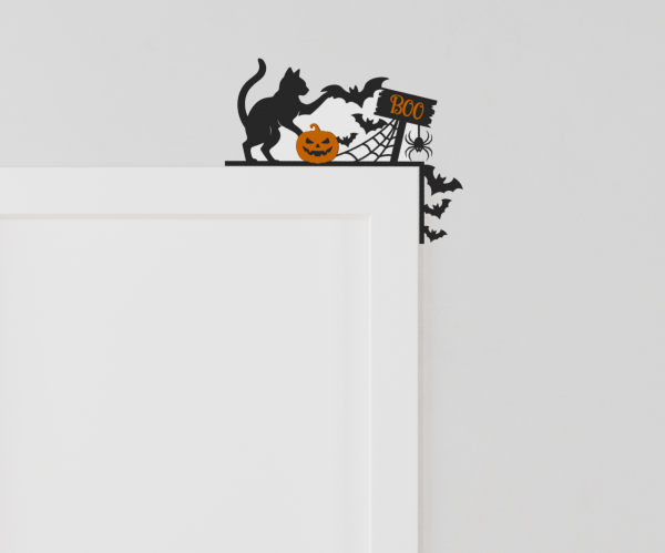 Cat and Boo Sign Door Corner