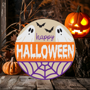 Happy Halloween Wood Door Sign
