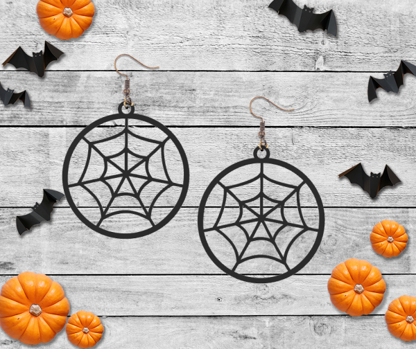 3d Printed Spiderweb Earrings