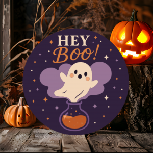 Hey Boo Wood Door Sign