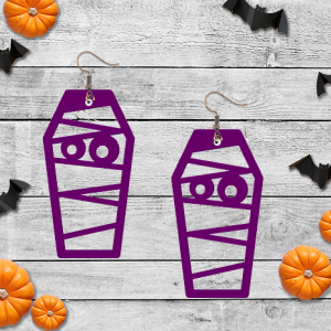 3d Printed Mummy Coffin Earrings