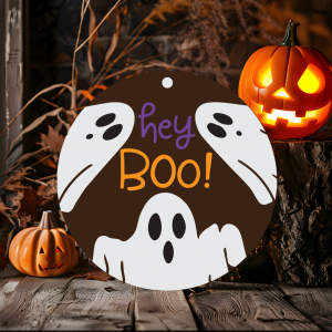 Hey Boo Wood Door Sign
