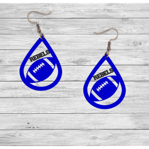 Teardrop Rebel Football Earrings
