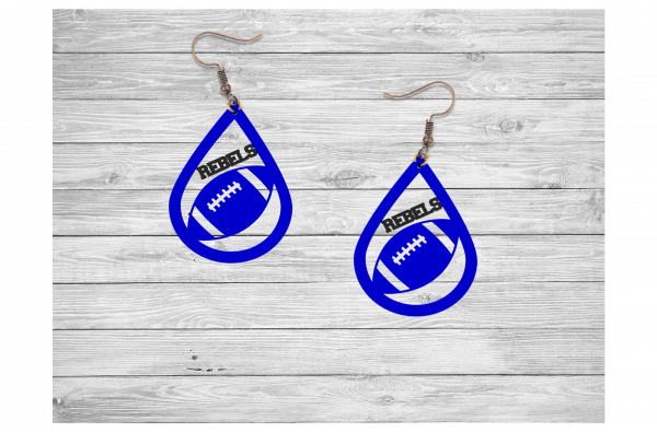 Teardrop Rebel Football Earrings
