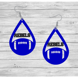 Teardrop Rebel Football Earrings