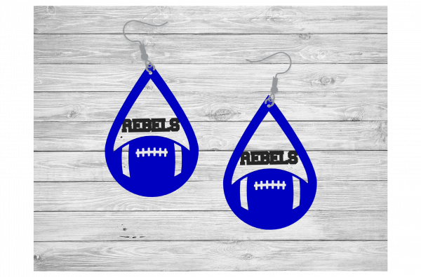 Teardrop Rebel Football Earrings