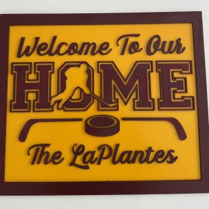 Custom Wood Hockey Welcome Sign