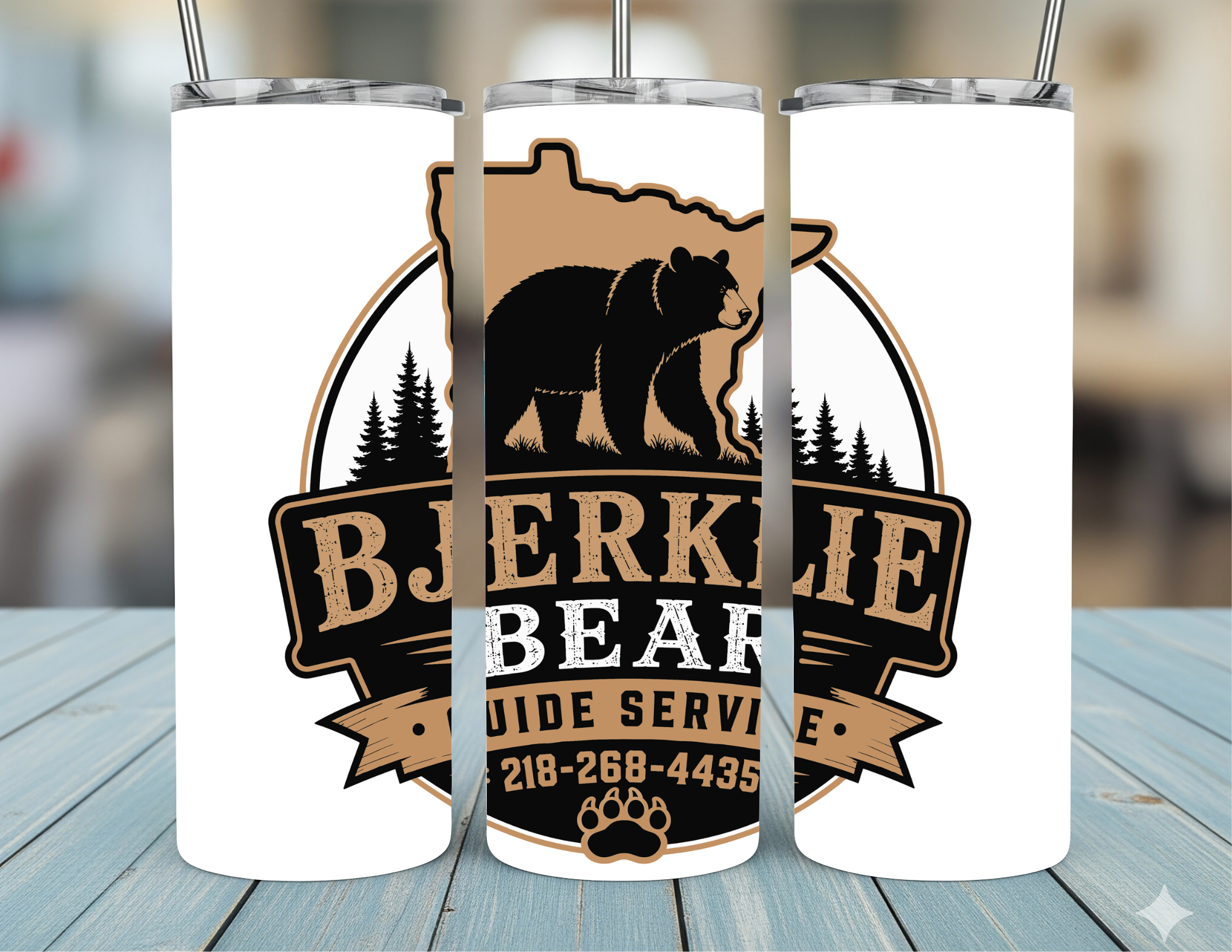 Bjerklie Bear Guide Services 20oz Stainless Steel Tumbler