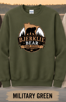 Bjerklie Bear Guide Services Crewneck Sweatshirts - Image 4